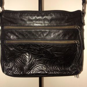 Designer-The Sak black, leather, crossbody bag